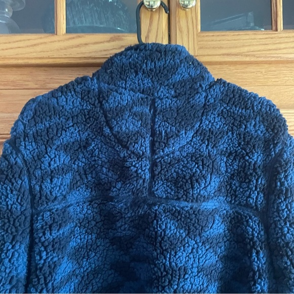 Natural Blue mens Blue Textured Sweater 1/4 zip fleece size large - Picture 4 of 6